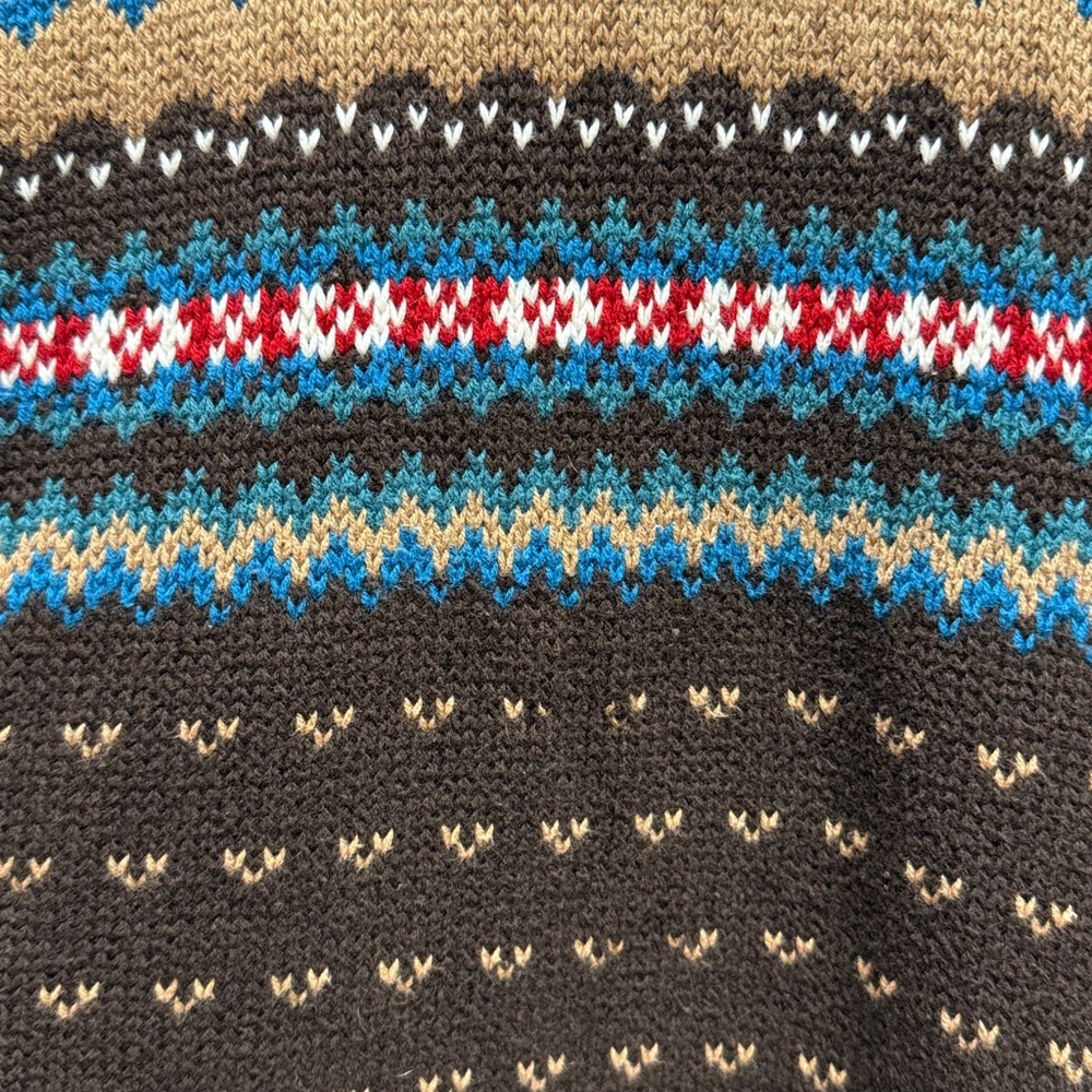Chaps Ralph Lauren Vintage Fair Isle Shawl Cardigan Size L - Picture 8 of 16